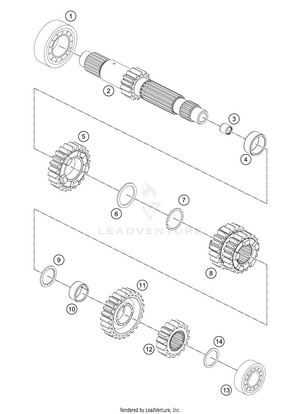 Transmission I - Main Shaft Schematic