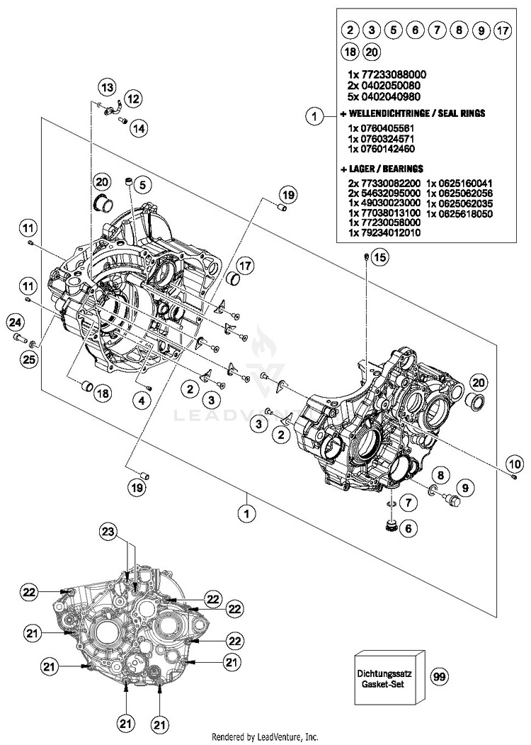 Engine Case 250 SX-F ENGINE - 2019 Schematic