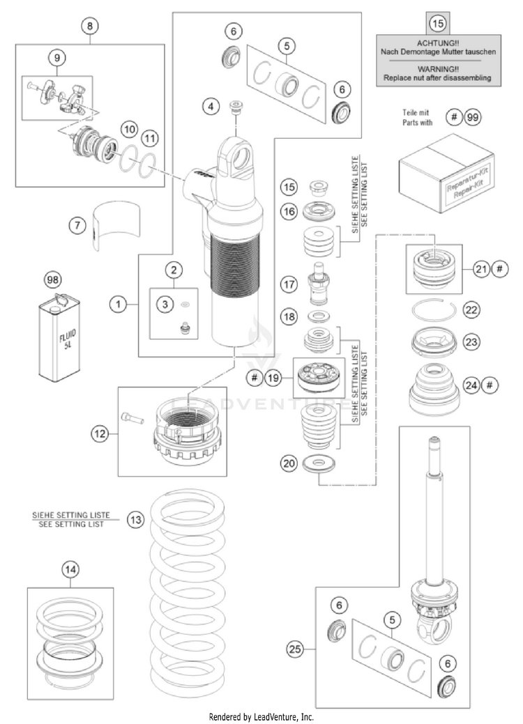 Shock Absorber Disassembled Schematic