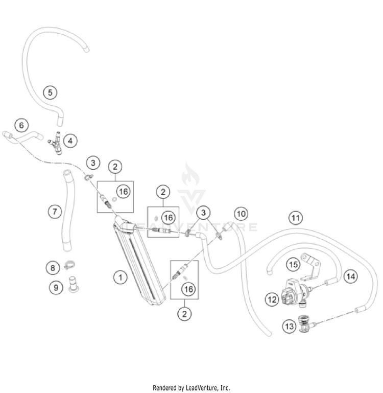Evaporative Canister 500 EXC-F CHASSIS - 2025 Schematic
