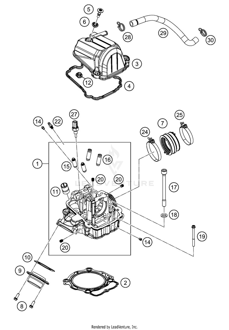 Cylinder Head 500 EXC-F SIX DAYS ENGINE - 2020 Schematic