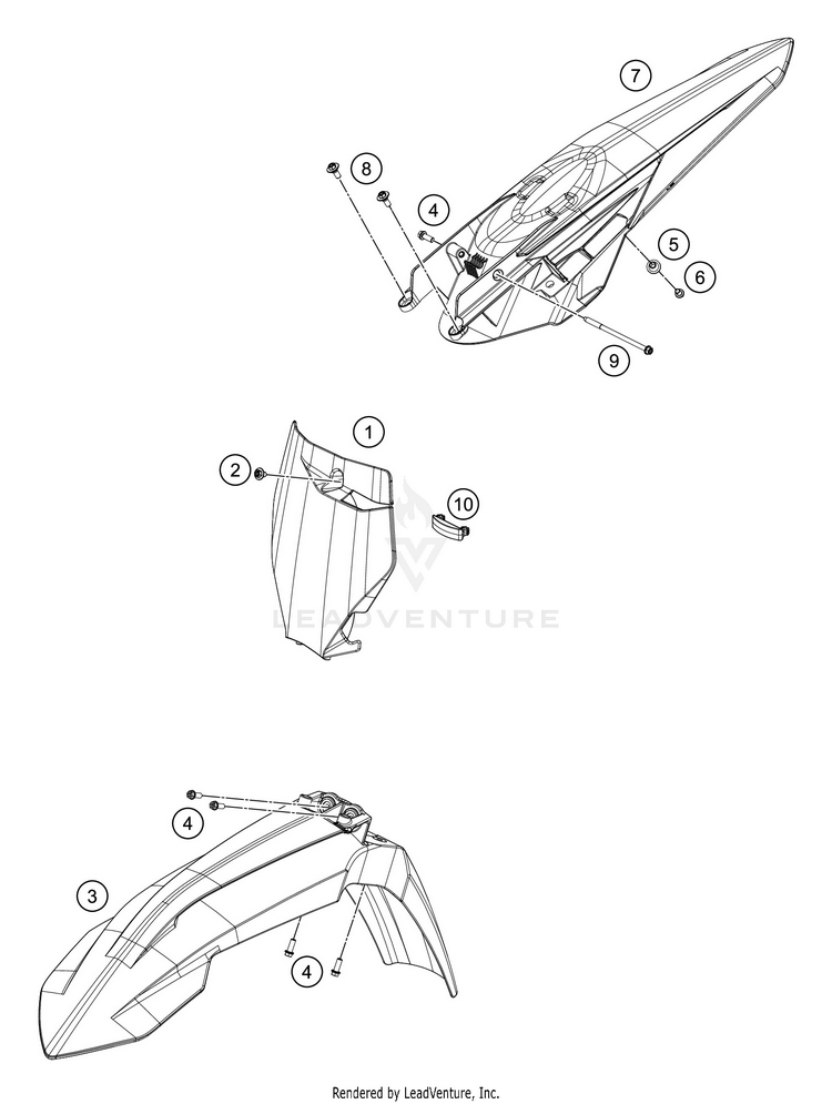 Mask, Fenders 250 XC TPI CHASSIS - 2020 Schematic