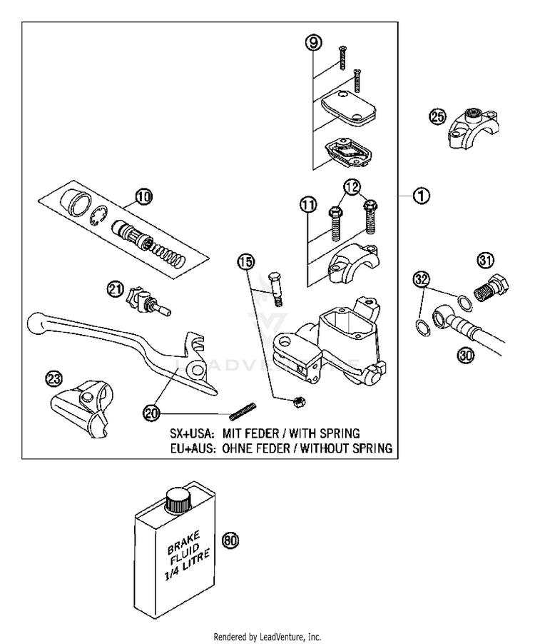 Hand Brake Cylinder 300 XC Chassis - 2007 Schematic