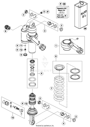 Shock Absorber Disassembled Schematic