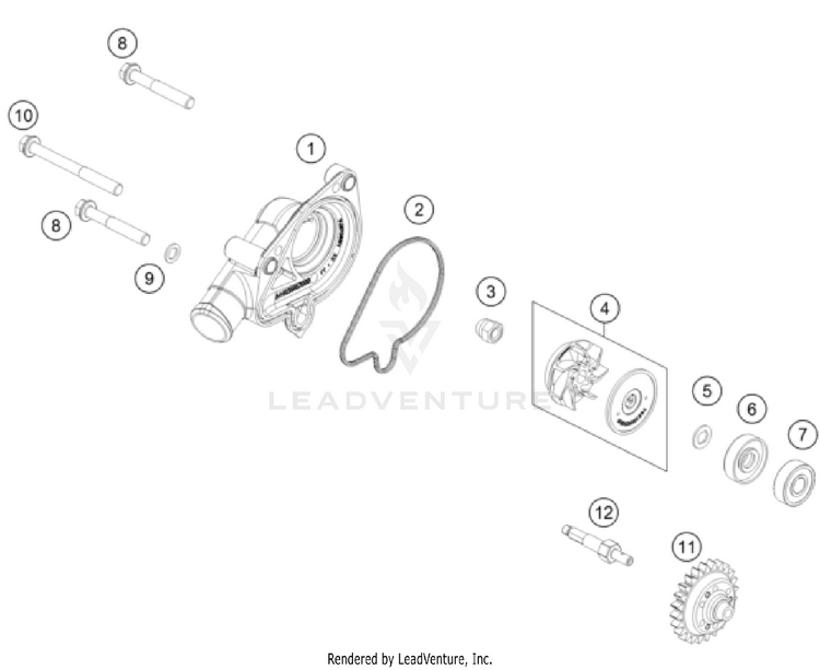Water Pump 300 SX ENGINE - 2026 Schematic