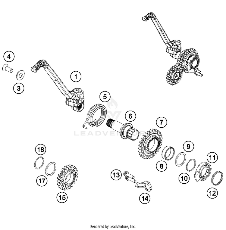 Kick Starter 250 XC-W TPI ENGINE - 2018 Schematic
