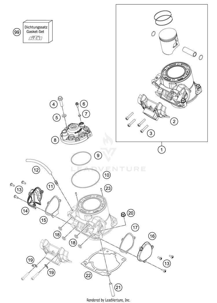 Cylinder, Cylinder Head 300 XC ENGINE - 2018 Schematic
