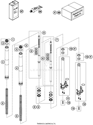 Front Fork Disassembled Schematic
