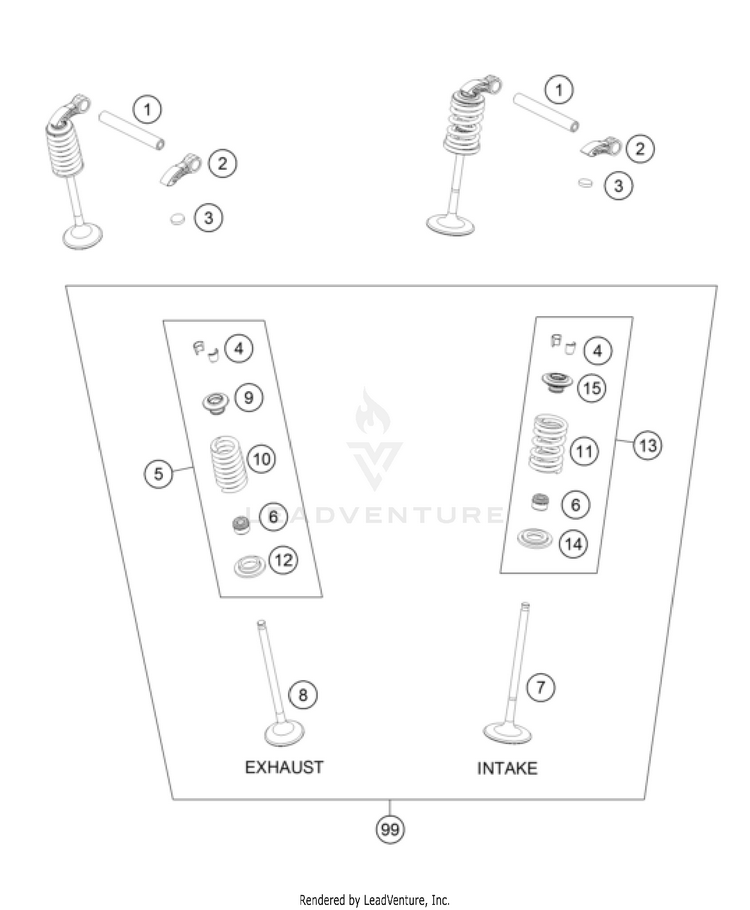 Valve Drive 250 SX-F Engine - 2023 Schematic