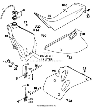 Tank, Seat, Side Covers Schematic