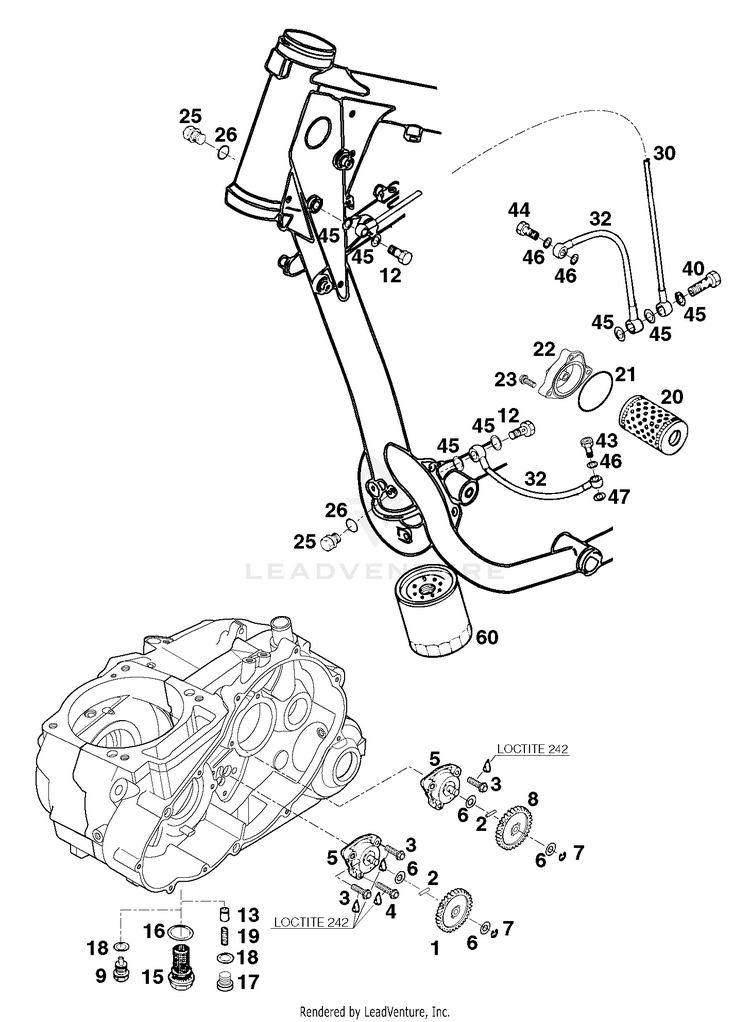 Lubricating System 620 R Engine - 1998 Schematic
