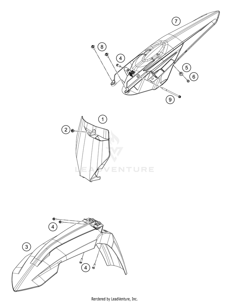 Mask, Fenders 450 SX-F FACTORY EDITION CHASSIS - 2019 Schematic