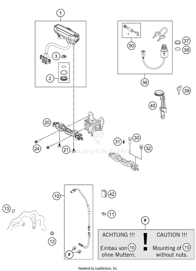 Instruments / Lock System 500 EXC-F SIX DAYS Chassis - 2021 Schematic