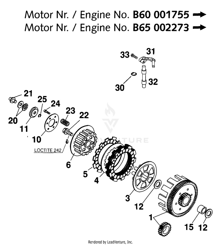 Clutch #2 65 SX Engine - 2000 Schematic