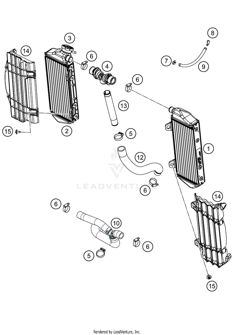 Cooling System 350 SX-F ENGINE - 2020 Schematic