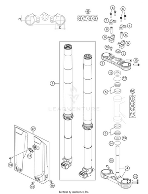 Front Fork, Triple Clamp Schematic