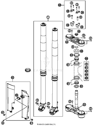 Front Fork, Triple Clamp Schematic