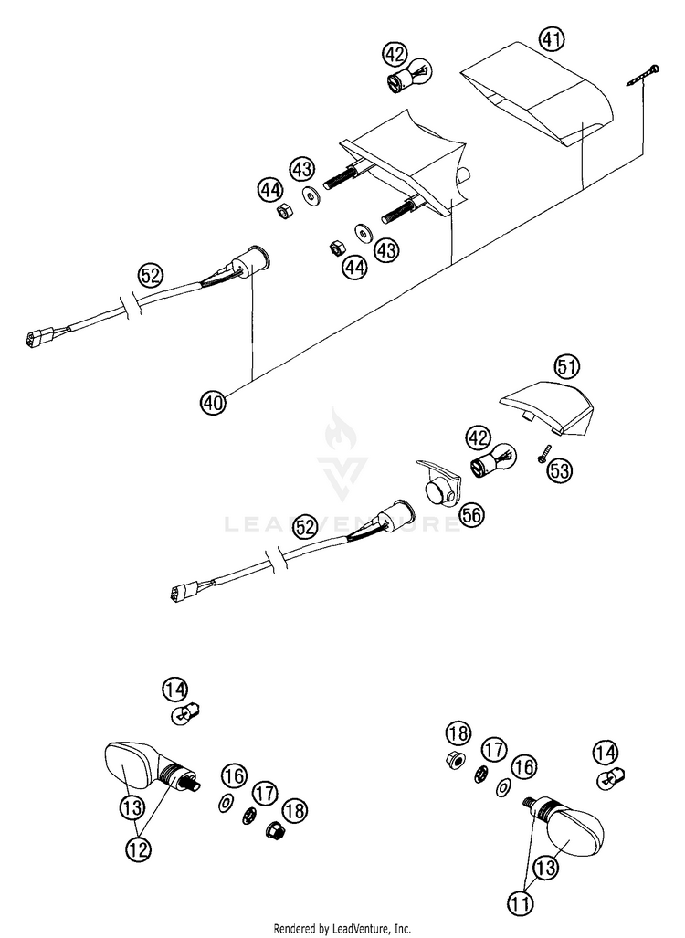Flasher, Rear Light 300 MXC Chassis - 2004 Schematic