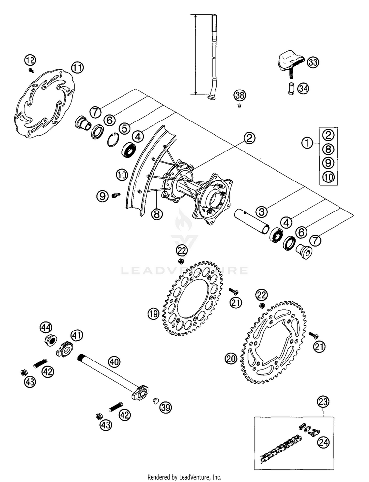 Rear Wheel 300 MXC Chassis - 2003 Schematic