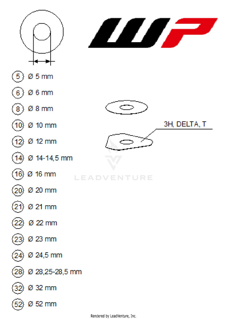 Wp Shims For Setting 250 XC-W ENGINE - 2026 Schematic