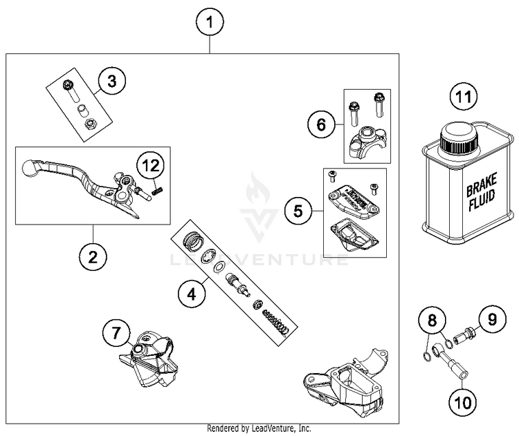 Hand Brake Cylinder 65 SX Chassis - 2014 Schematic