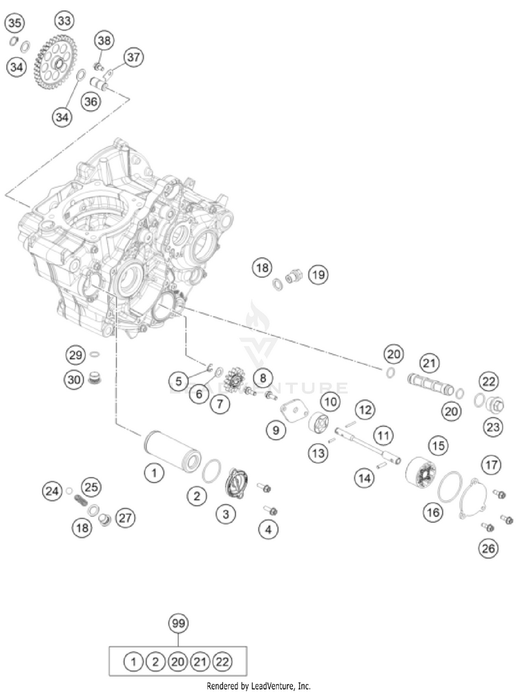 Lubricating System 350 SX-F ENGINE - 2026 Schematic