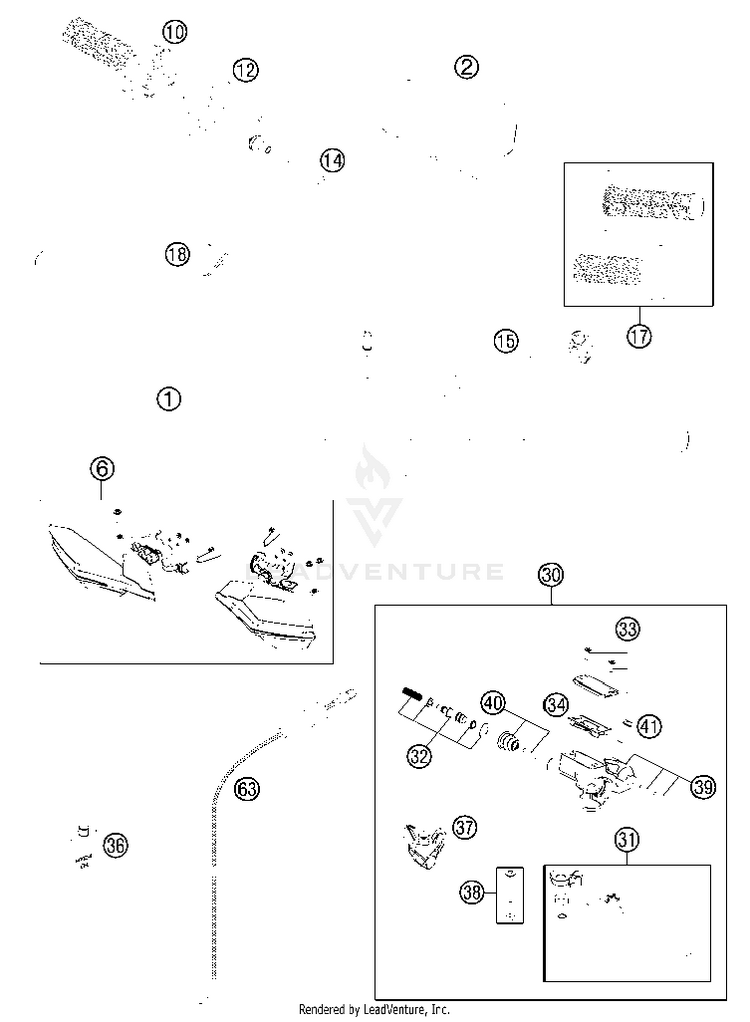 Handlebar, Controls 150 XC USA Chassis - 2013 Schematic