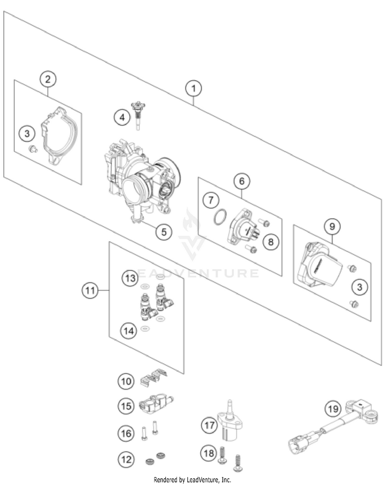 Throttle Body 150 XC-W US ENGINE - 2024 Schematic