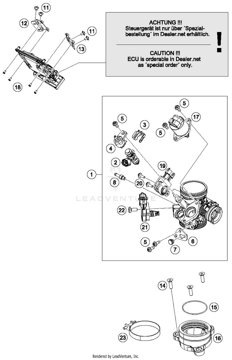 Throttle Body RC 390 WHITE Engine - 2015 Schematic