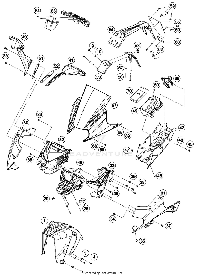 Mask, Fenders RC 390 CUP USA Chassis - 2016 Schematic