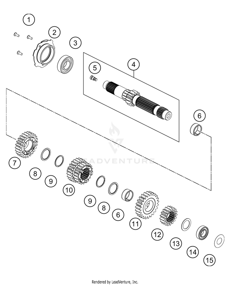 Transmission I - Main Shaft 890 ADV R Engine - 2021 Schematic