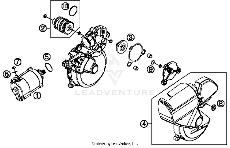 Electric Starter 250 XC Engine - 2014 Schematic