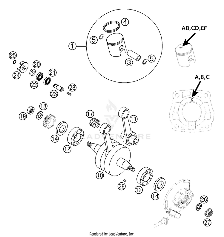 Crankshaft, Piston Schematic