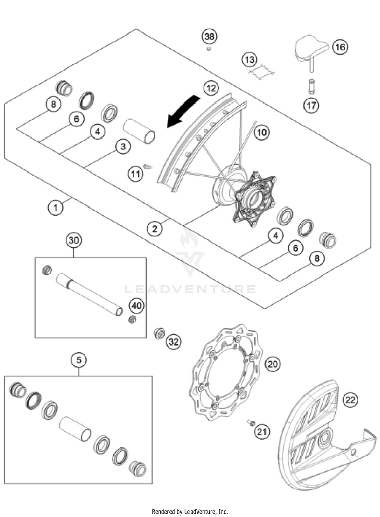 Front Wheel 250 XC CHASSIS - 2024 Schematic