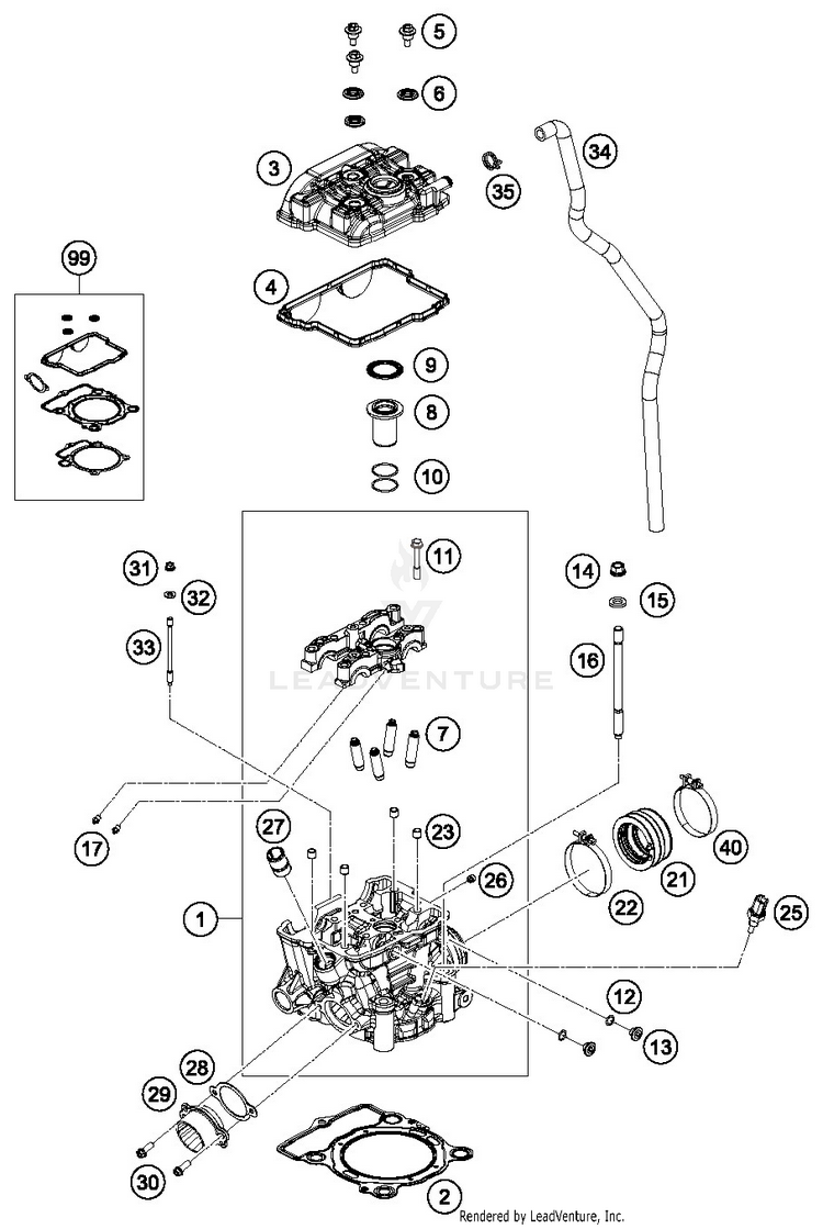 Cylinder Head 250 SX-F ENGINE - 2019 Schematic