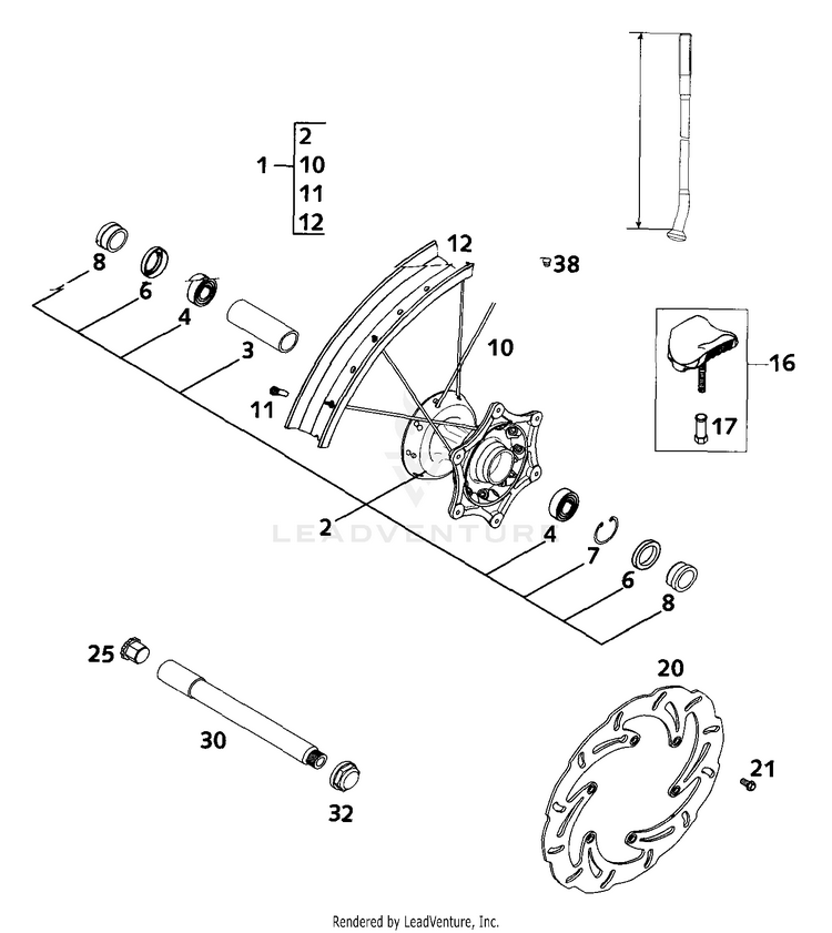 Front Wheel Sx, Exc 200 EXC Chassis - 2001 Schematic