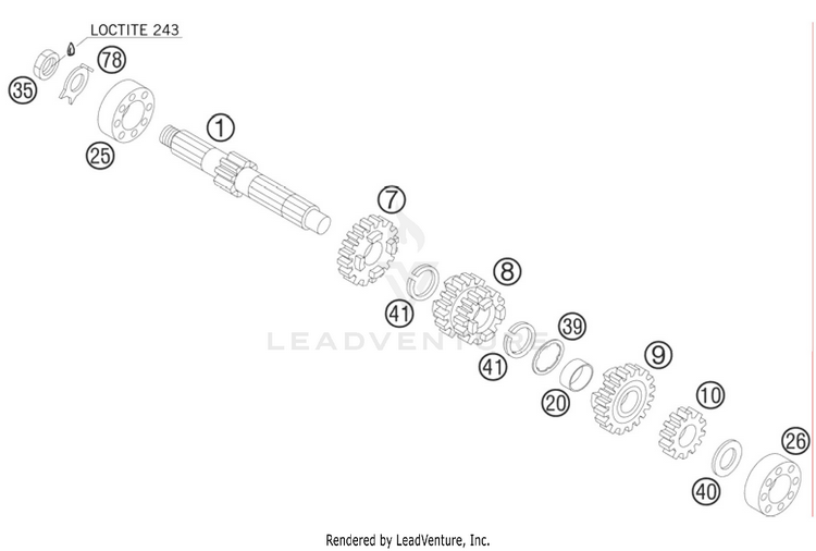 Transmission I - Main Shaft 105 SX Engine - 2011 Schematic