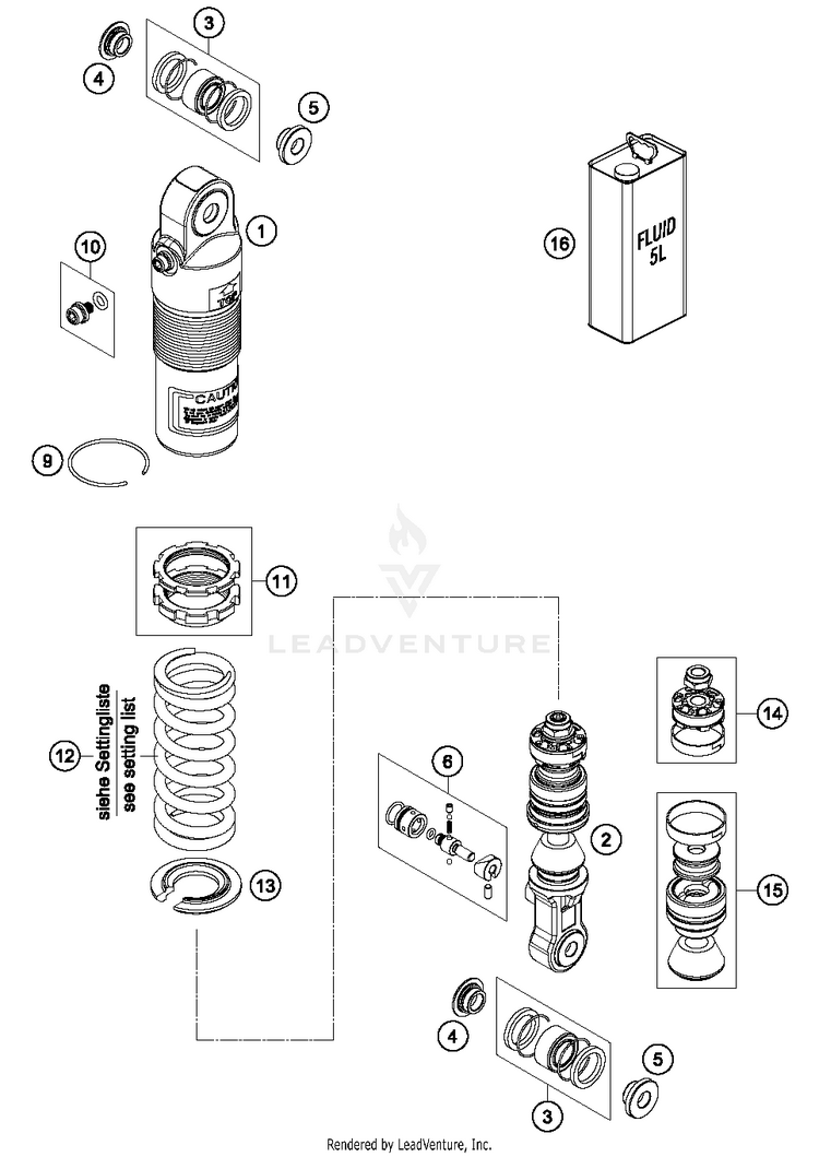 Shock Absorber Disassembled 50 SX MINI CHASSIS - 2018 Schematic