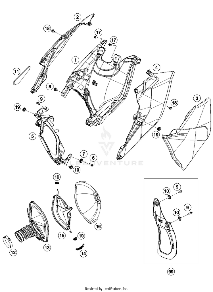Air Filter 350 SX-F CHASSIS - 2018 Schematic