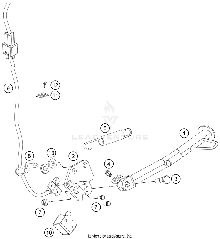 Side / Center Stand RC 390 BLACK CHASSIS - 2018 Schematic