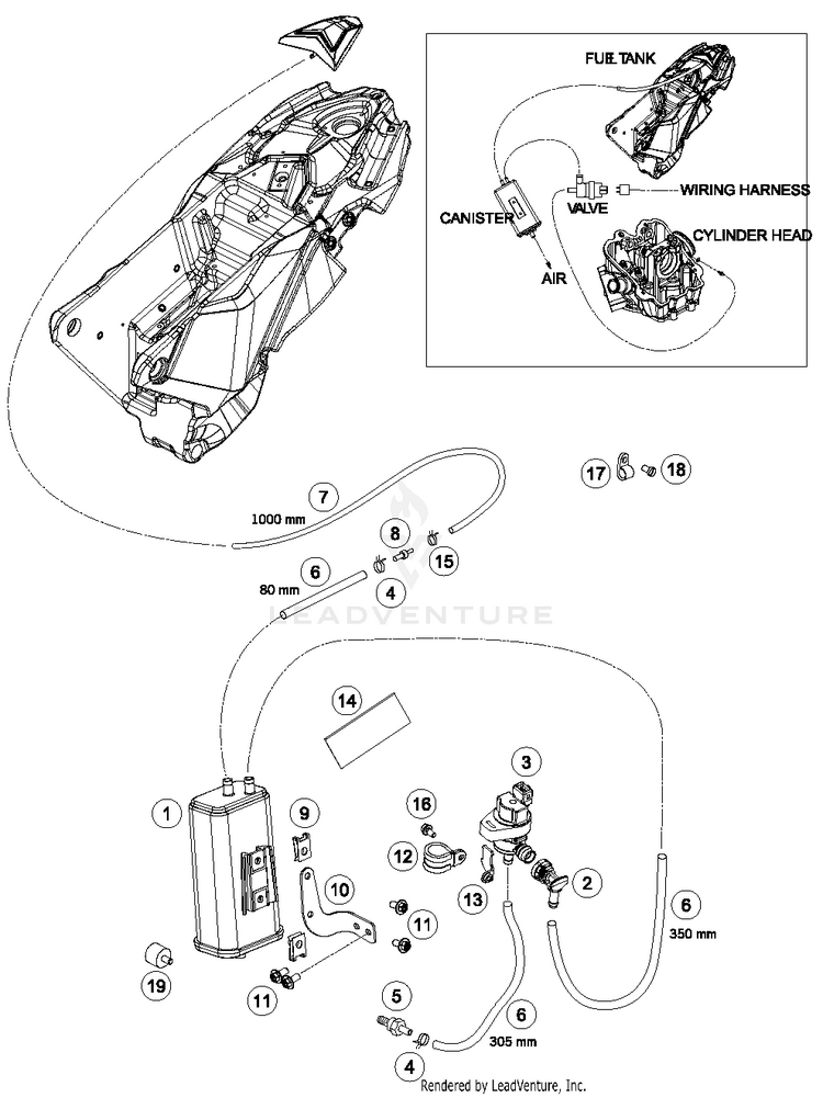 Evaporate Kanister 690 ENDURO R Chassis - 2016 Schematic