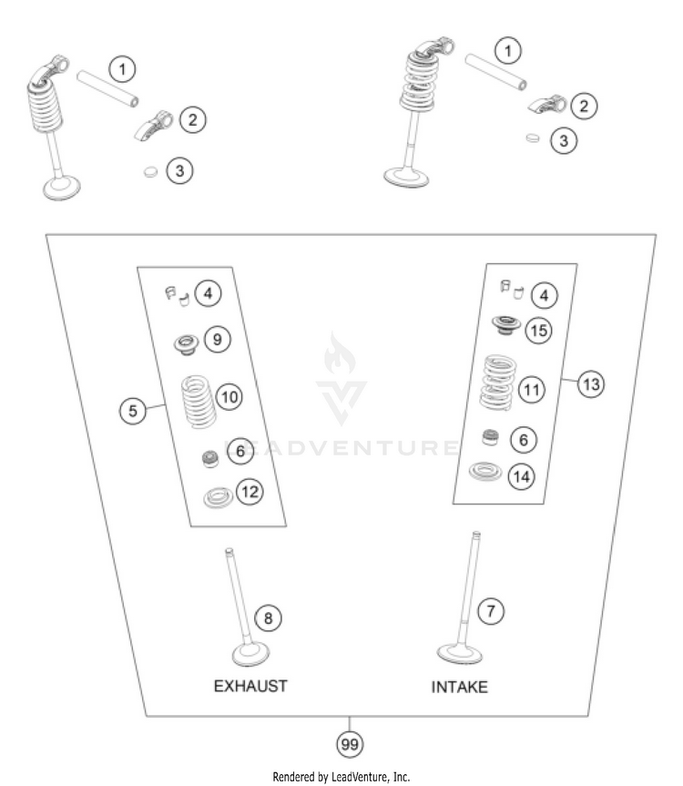 Valve Drive 250 SX-F ENGINE - 2025 Schematic