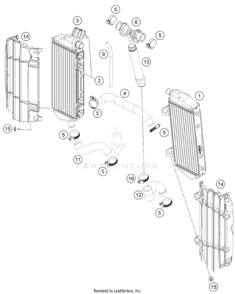 Cooling System 450 SX-F / XC-F ENGINE - 2024 Schematic