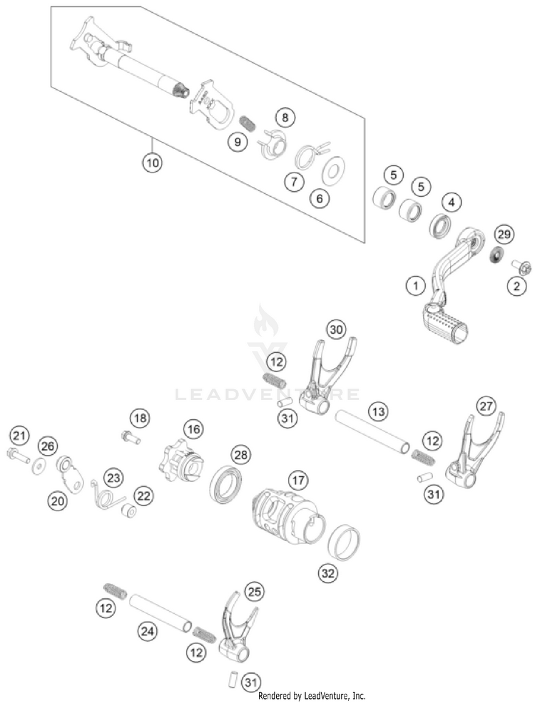 Shifting Mechanism 300 SX ENGINE - 2026 Schematic