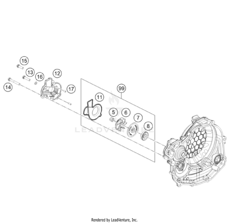 Water Pump 500 EXC US SL ENGINE - 2024 Schematic