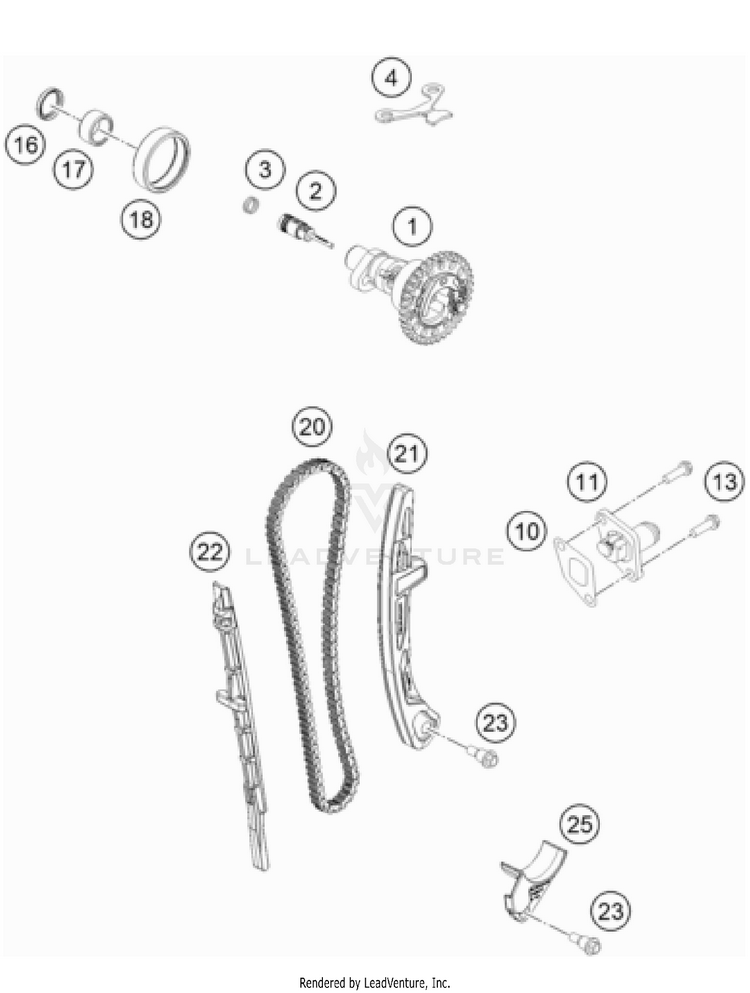 Timing Drive 500 EXC-F USA Engine - 2022 Schematic