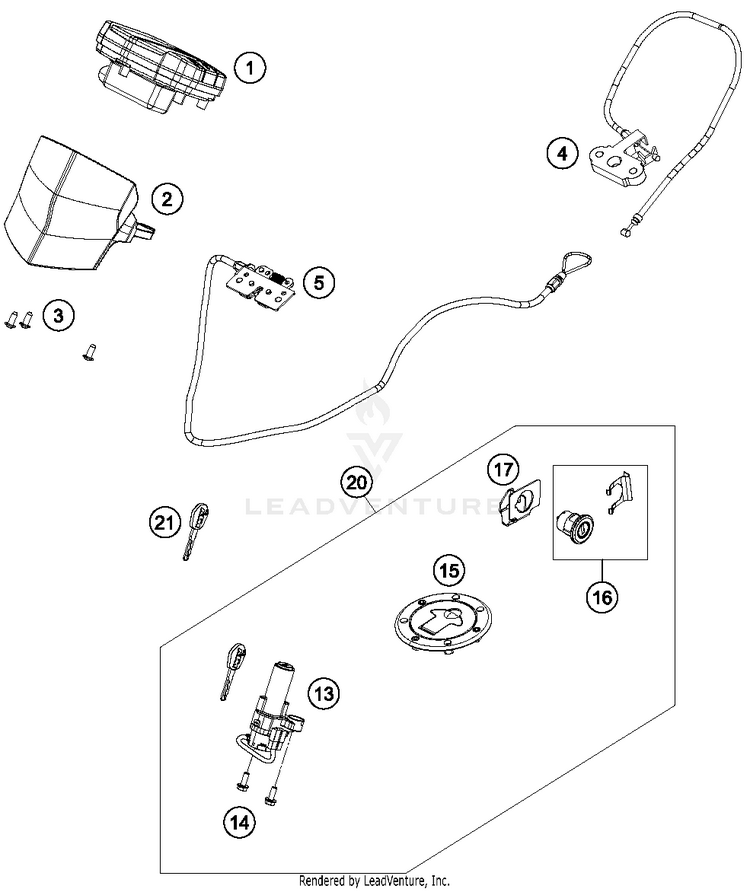 Instruments / Lock System RC 390 CUP USA Chassis - 2015 Schematic