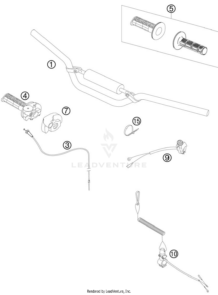Handlebar, Controls 50 SX Chassis - 2012 Schematic