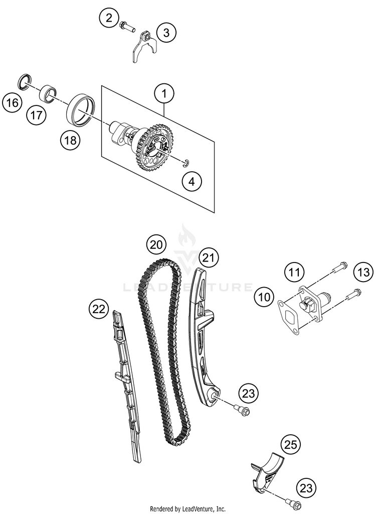 Timing Drive 450 EXC-F SIX DAYS ENGINE - 2019 Schematic