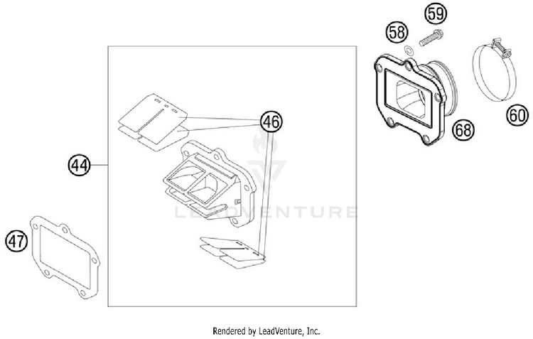 Reed Valve Case 150 XC Engine - 2012 Schematic
